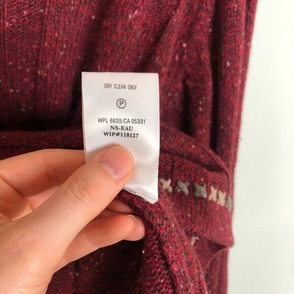 Woolrich Red Burgundy Knit 1/4 Zip Sweater Mock - Picture 4 of 6